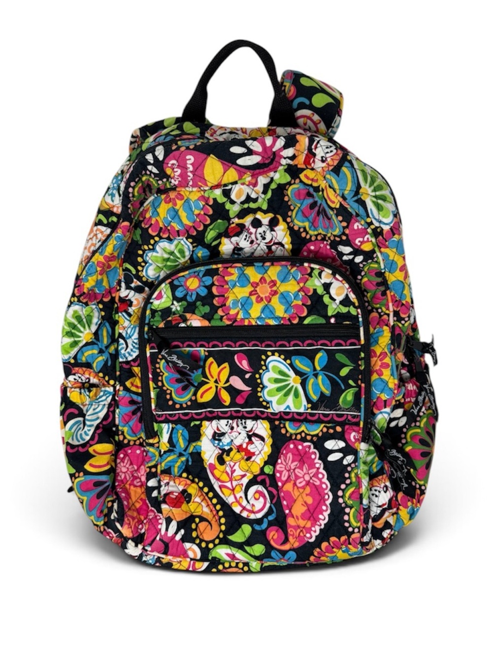 Vera Bradley Disney Parks Midnight with Mickey Quilted Campus Backpack Floral